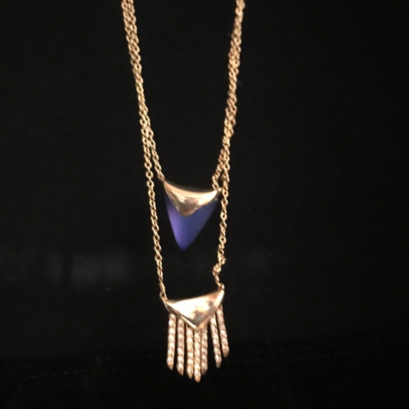 Alexis Bittar blue lucite double strand necklace. - Picture 4 of 4